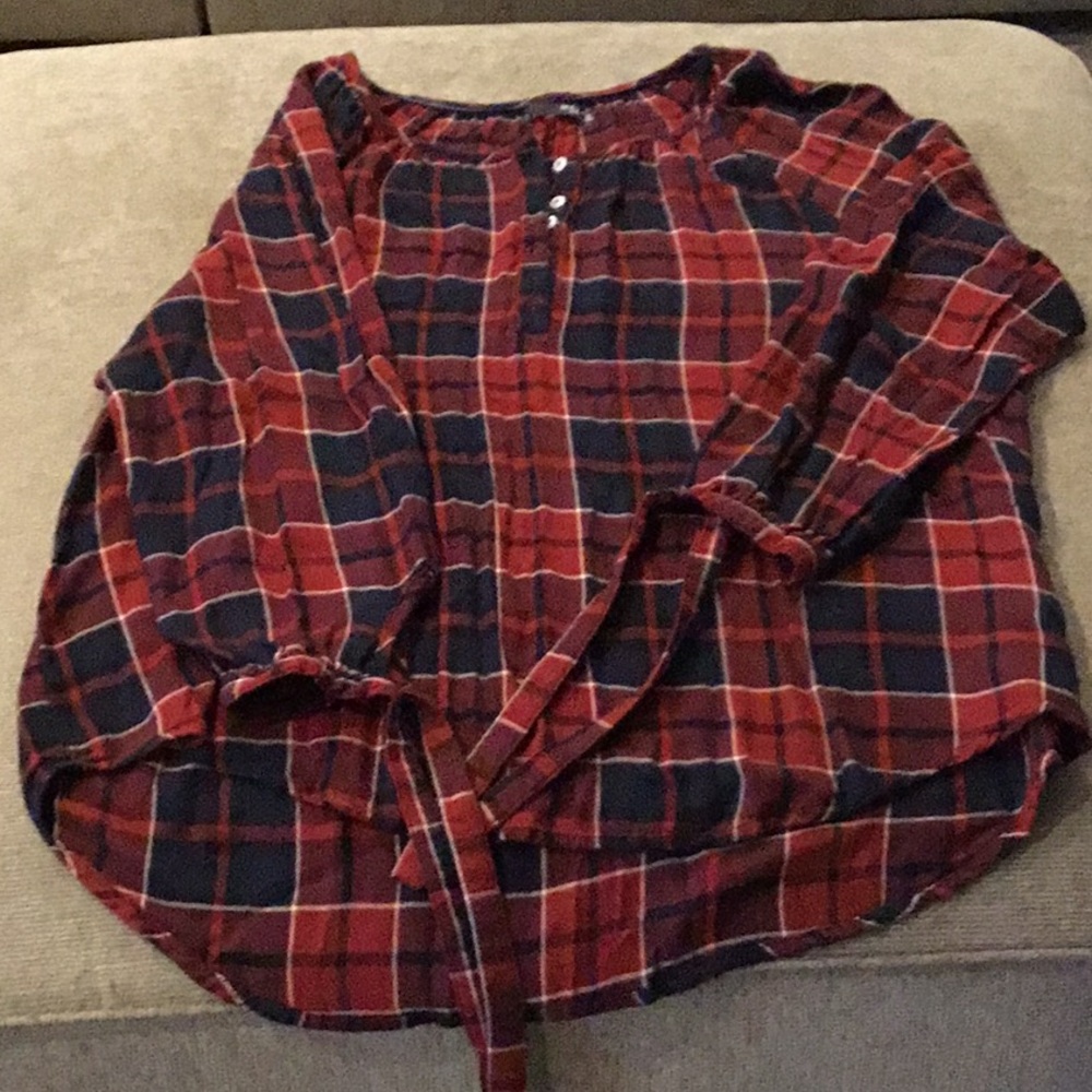 Flannel plaid top